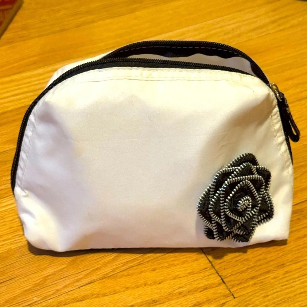 Lancome Cosmetic Bag with Black Rose Detail